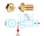 Nozzle/Bico de impressão 0.4 mm para filamento 1.75 mm MK8 - Imagem 2